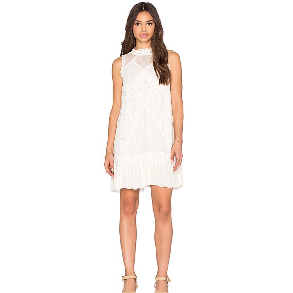 Free People Angel Lace Cut-Out Back Dress Ivory XS - Picture 1 of 13